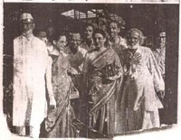 Group photo. 1959. At rehearsal hall. Front row (l-r): b.h.zaidi, shama zaidi, qudsia zaidi, niaz haider