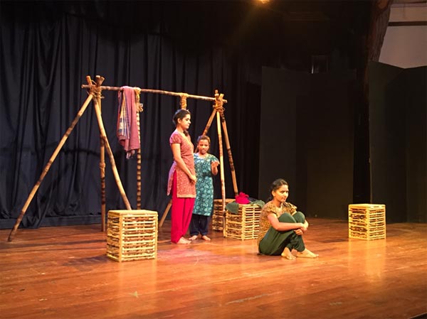 A still from play AAYDAAN, directed by Sushama Deshpande.