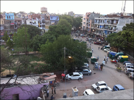 View of the Shadipur Neighbourhood from Janam's terrace