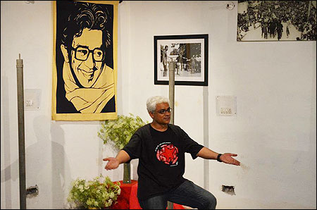 Sudhanva Deshpande at Studio Safdar opening