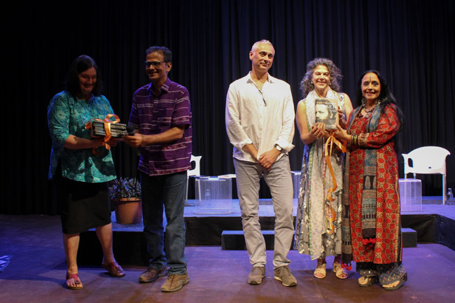From Left to Right: Astri Ghosh, Jerry Pinto, Ivo de Figueiredo, Ann Ollestad (The Consul General) and Ila Arun.