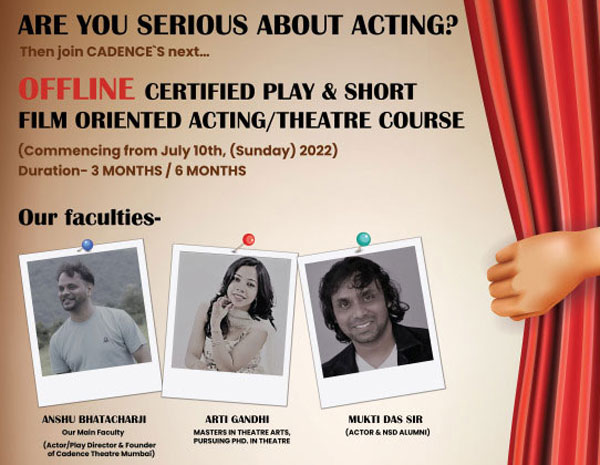 CERTIFIED PLAY & SHORT FILM ORIENTED ACTING/THEATRE COURSE