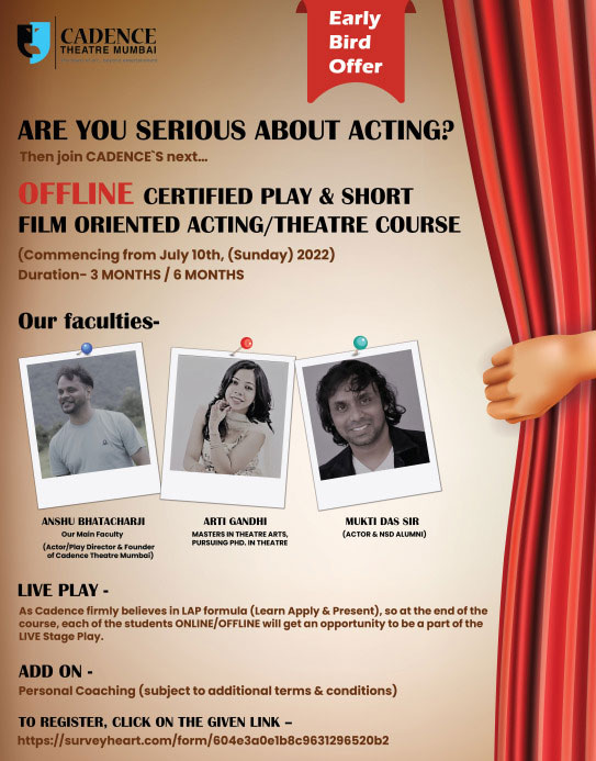 CERTIFIED PLAY & SHORT FILM ORIENTED ACTING/THEATRE COURSE