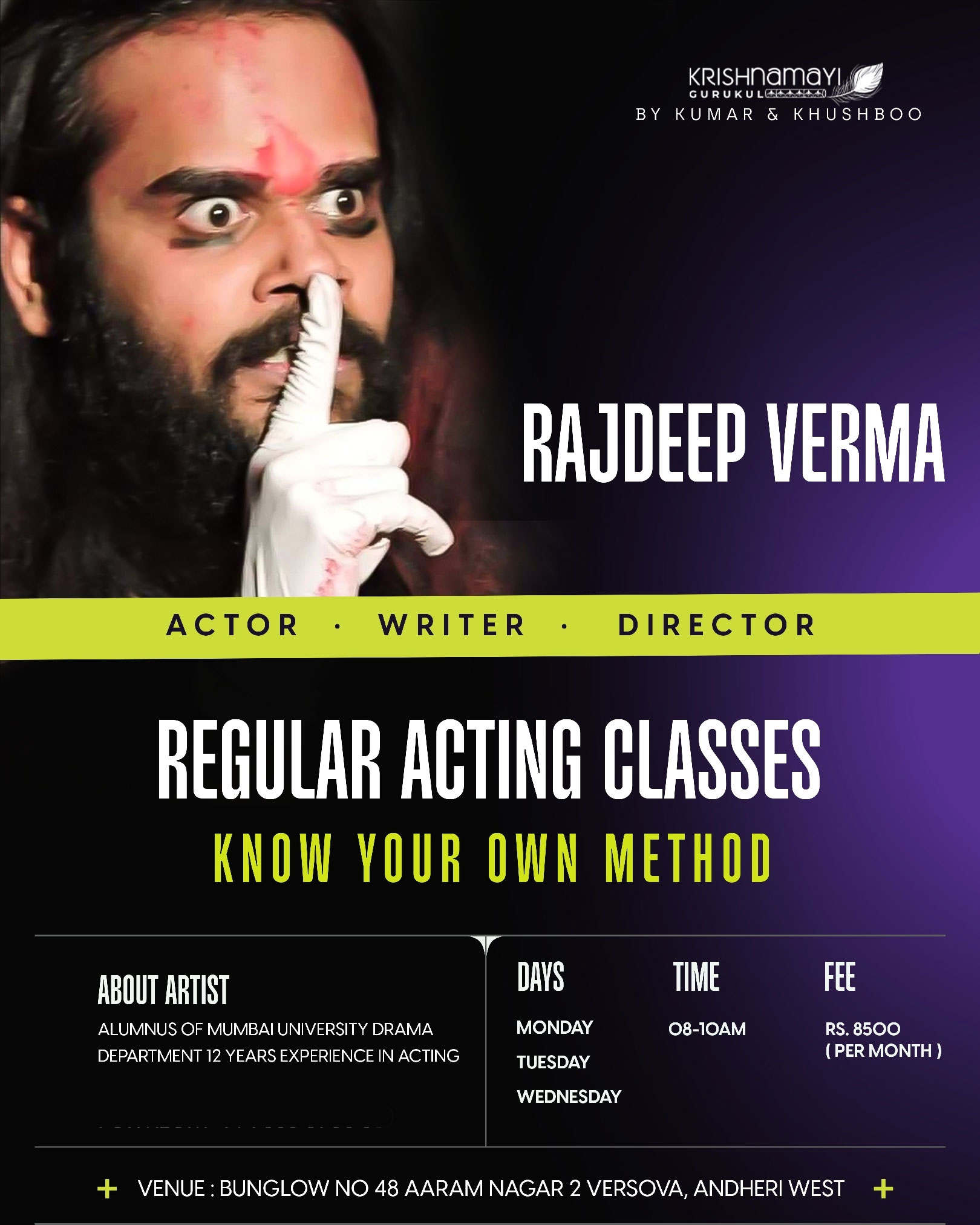 Know your own method regular acting classes